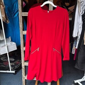 MICHAEL Michael Kors Vibrant Red Long Sleeve Dress